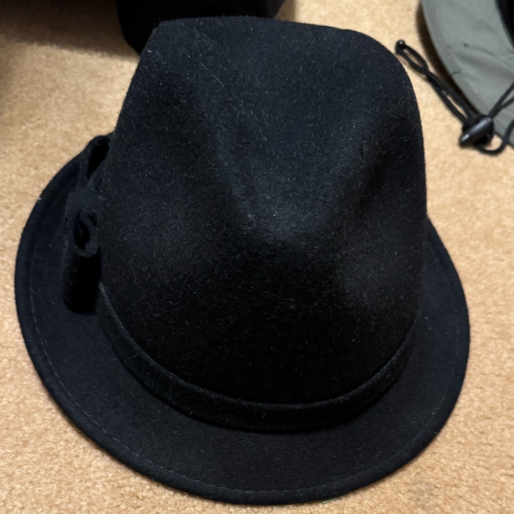 ! August Hat Company Wool Adjustable Black Cloche Hat OS